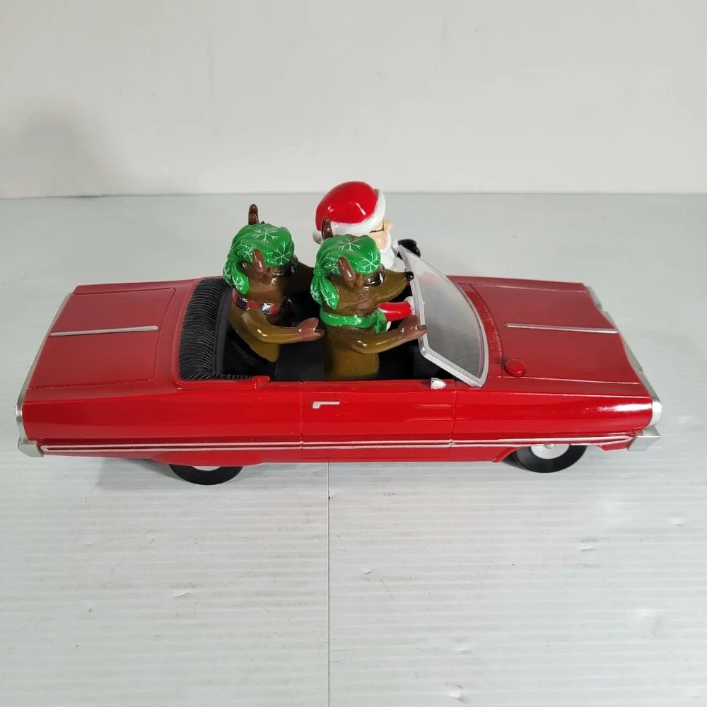 GEMMY Christmas Low‎ Rider Red Impala Car w/ Santa & 2 Reindeer Animated Musical